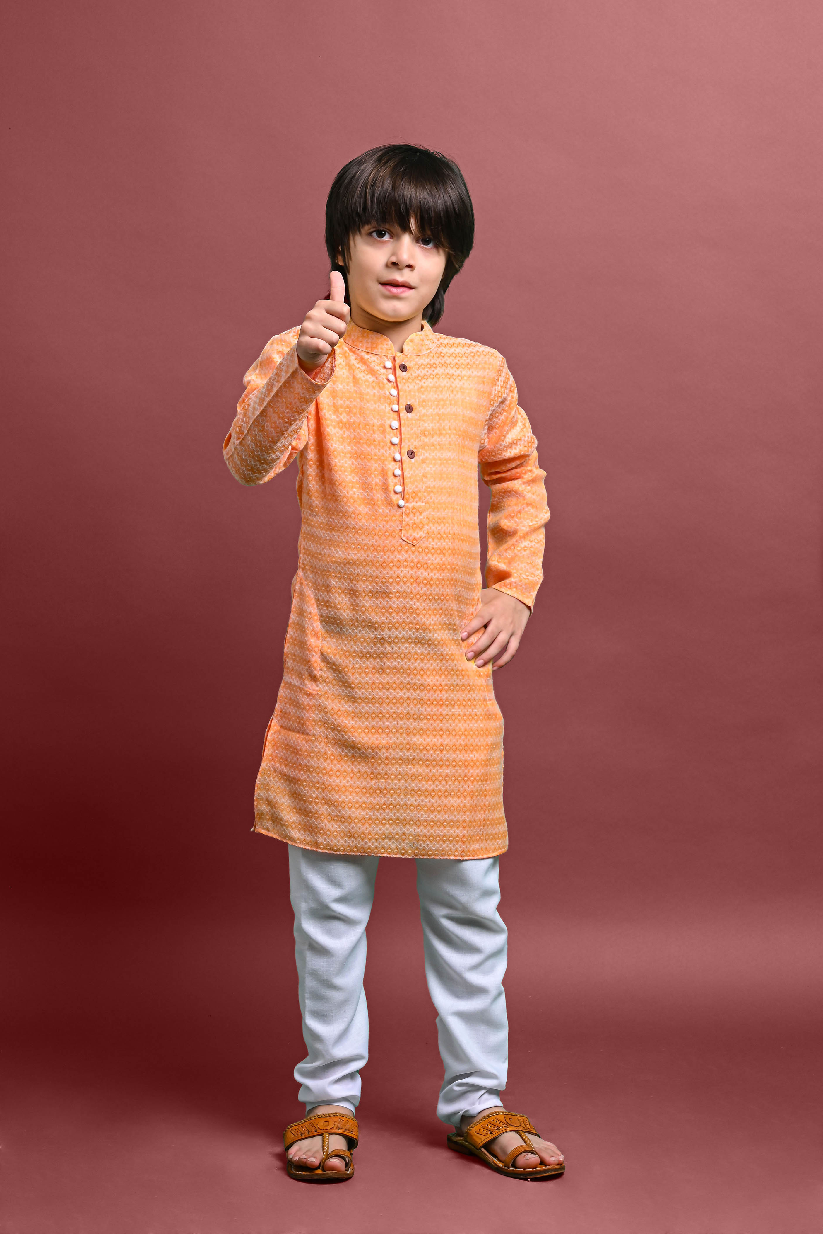 Aqua Printed Cotton Blend Kurta With Pajama Set – Vesham