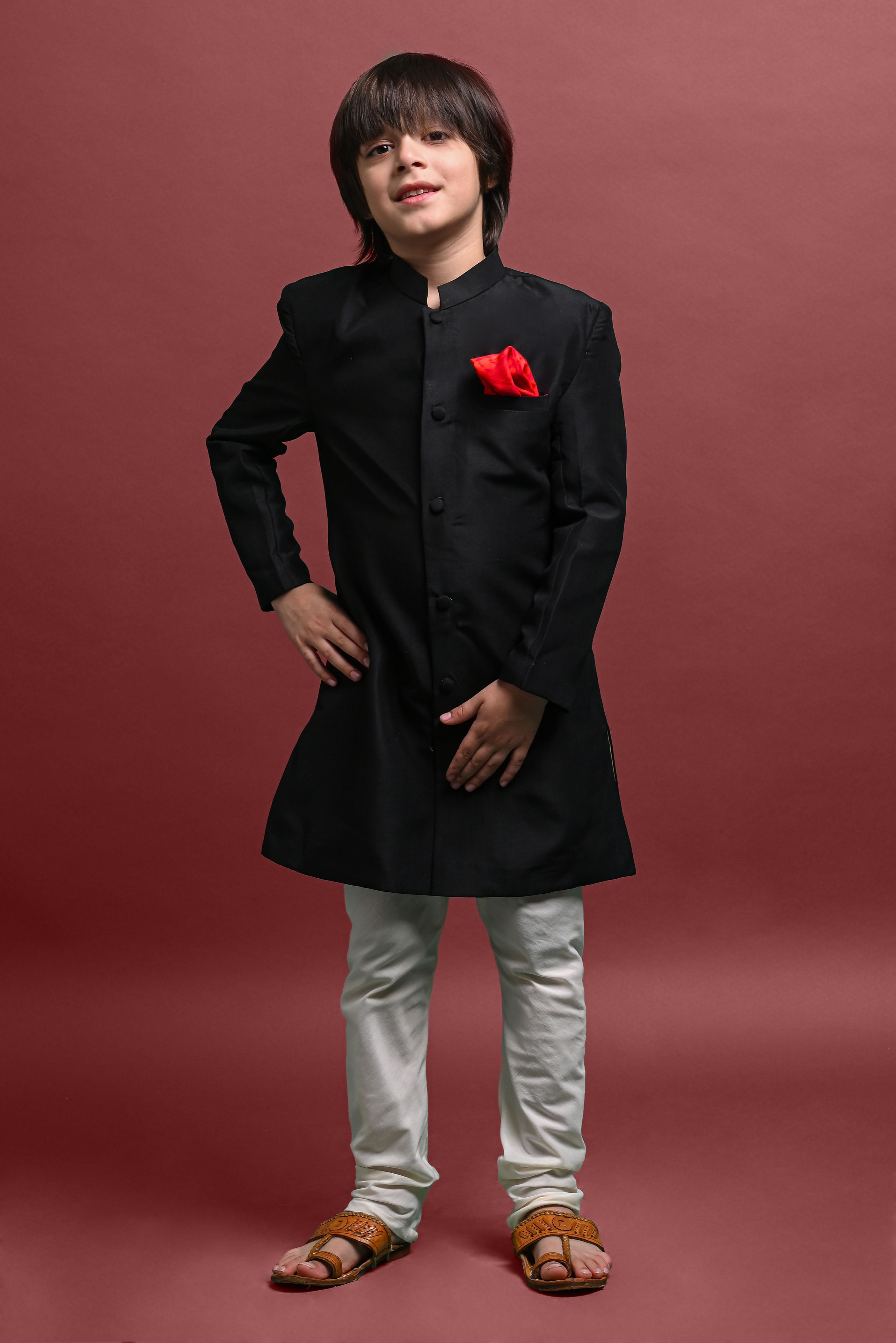 Black Sherwani Set For Boys Vesham Retails