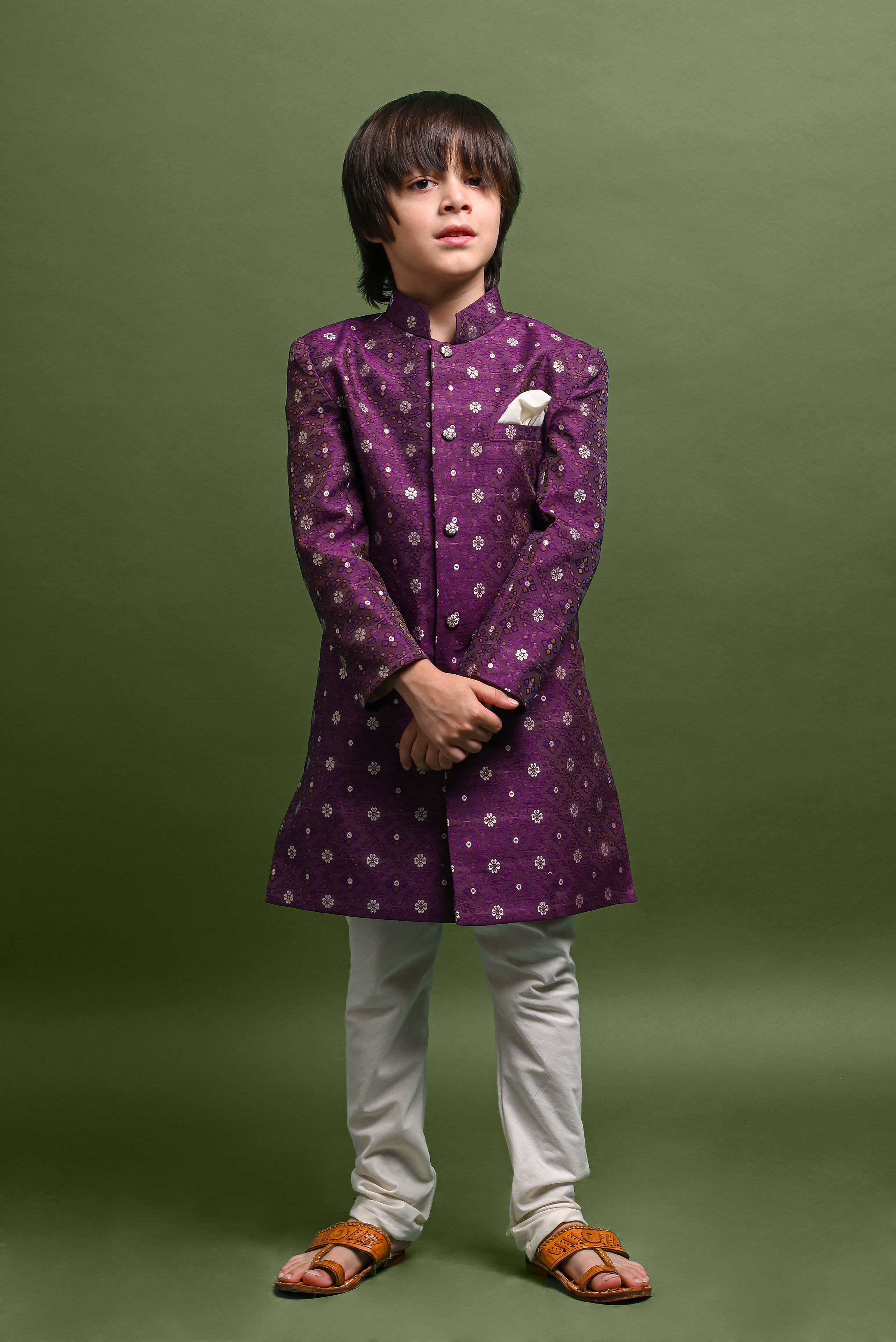 Purple Sherwani Set For Boys Vesham Retails