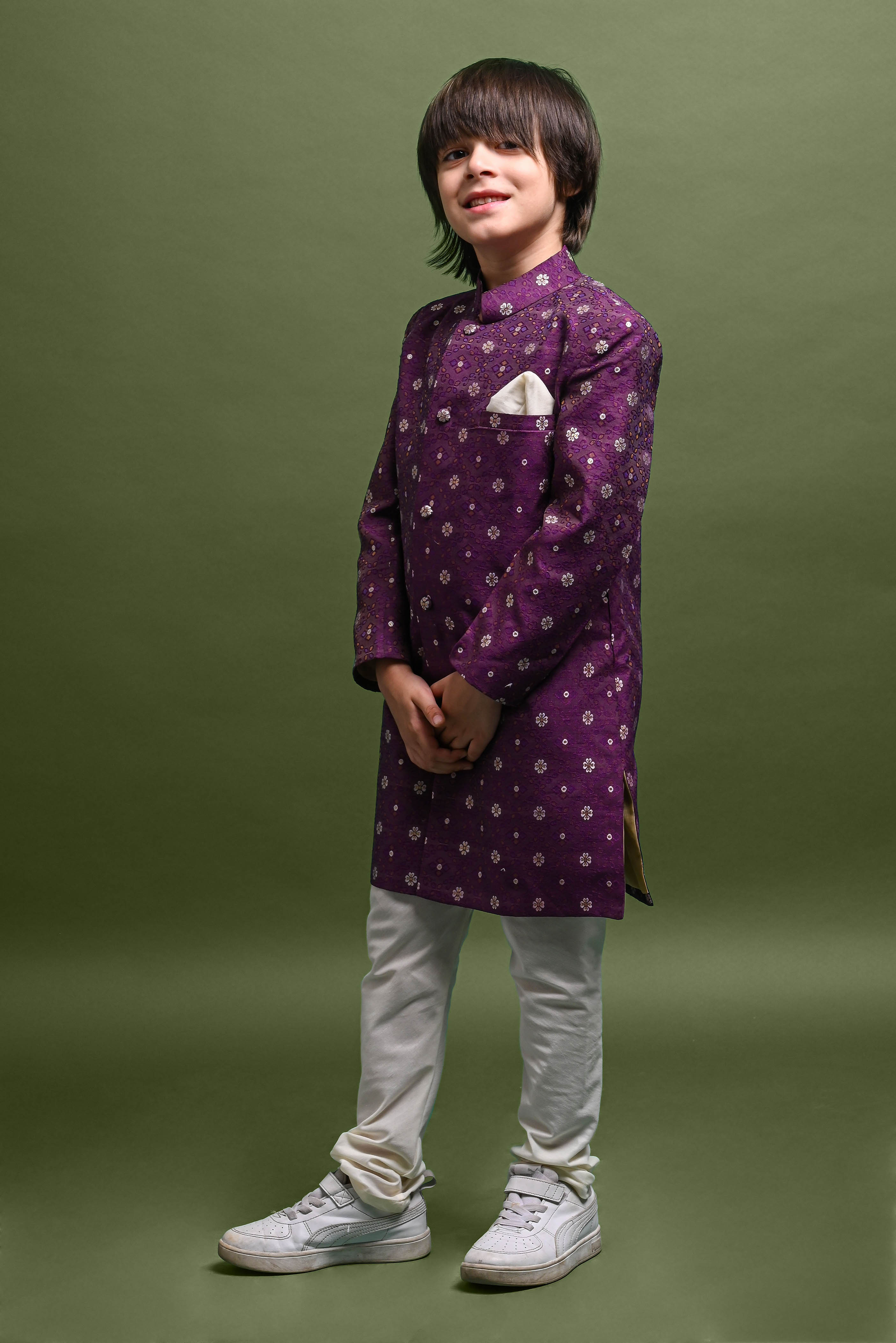 Purple Sherwani Set For Boys Vesham Retails