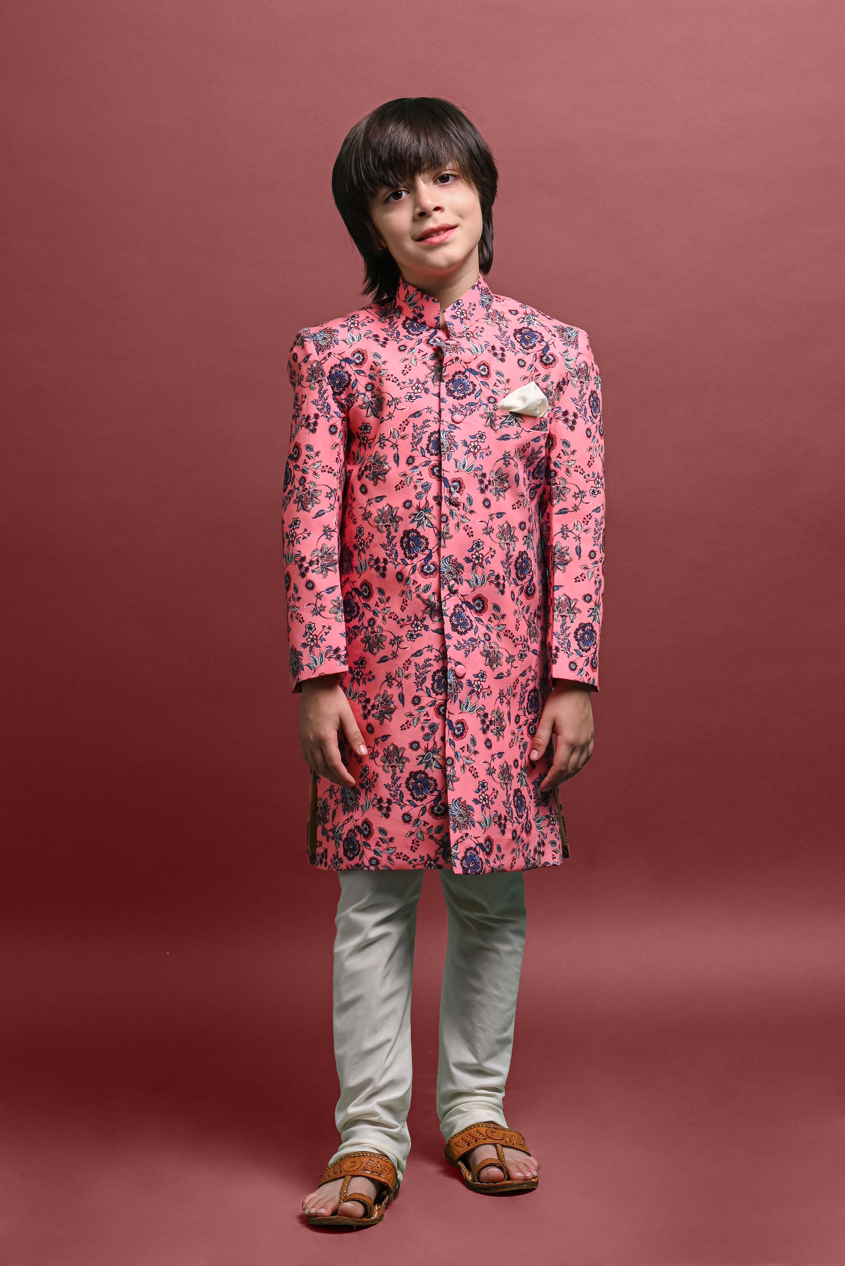 Peach Sherwani Set For Boys Vesham Retails