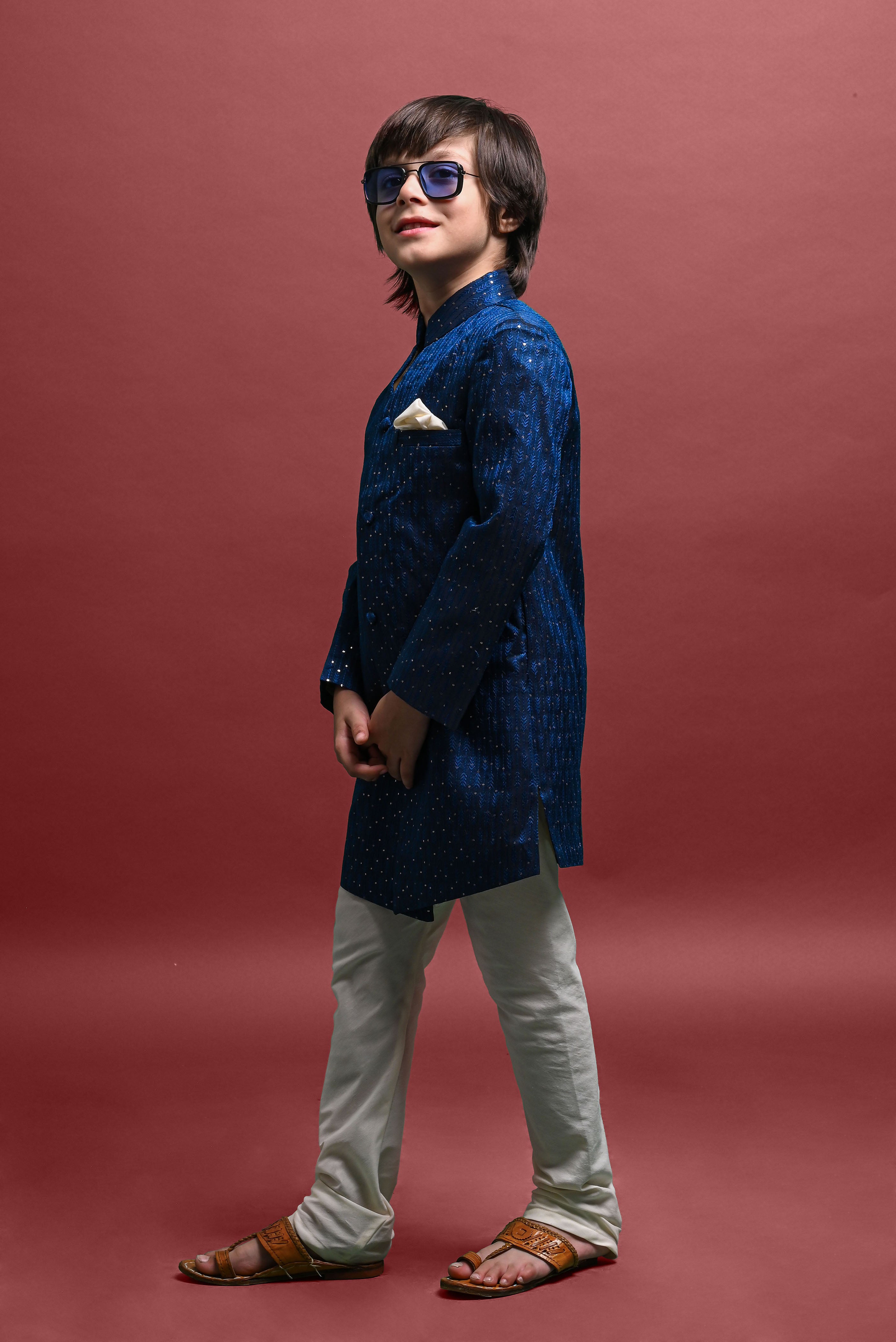 Blue Sherwani Set For Boys Vesham Retails