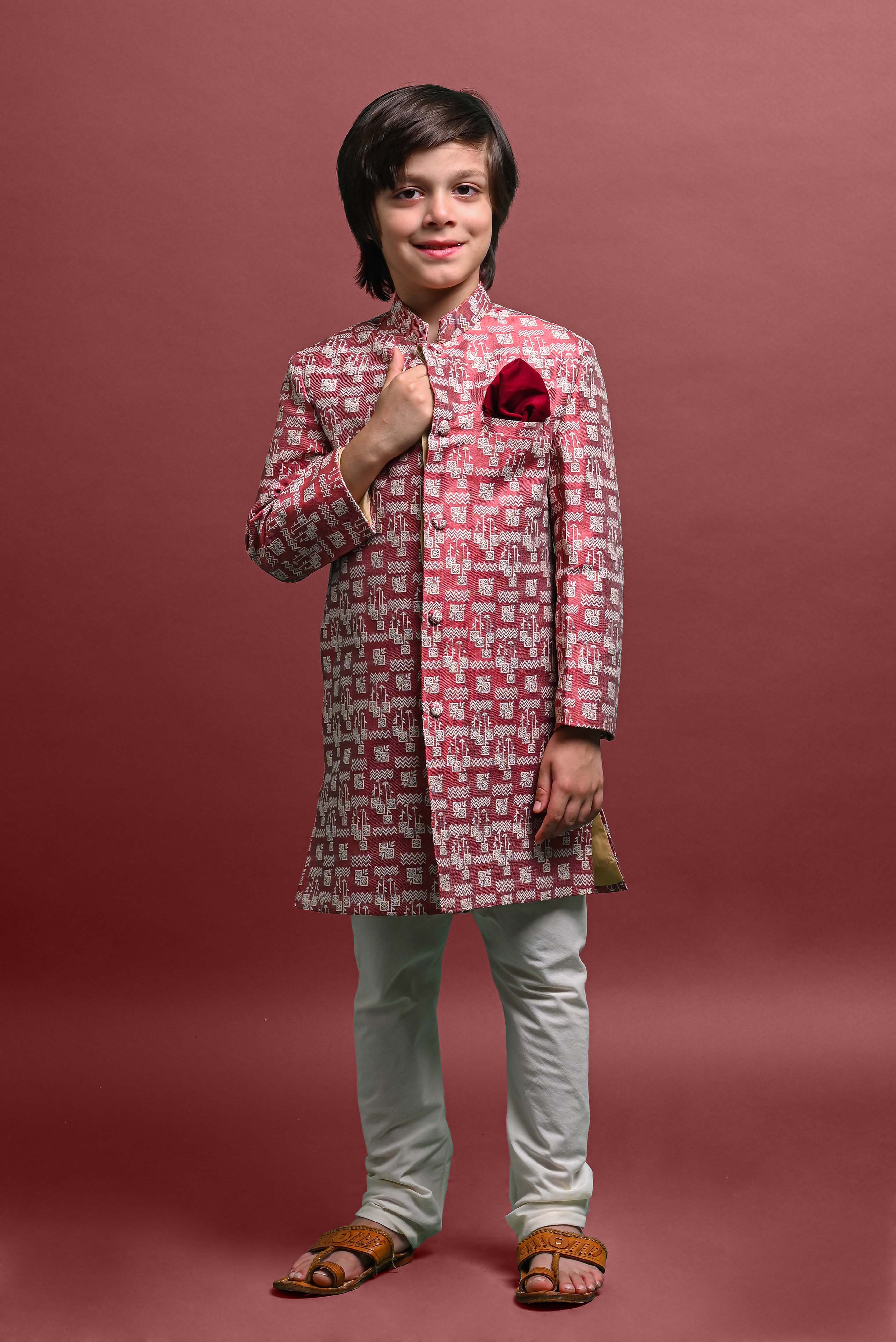 Bronze Sherwani Set For Boys Vesham Retails