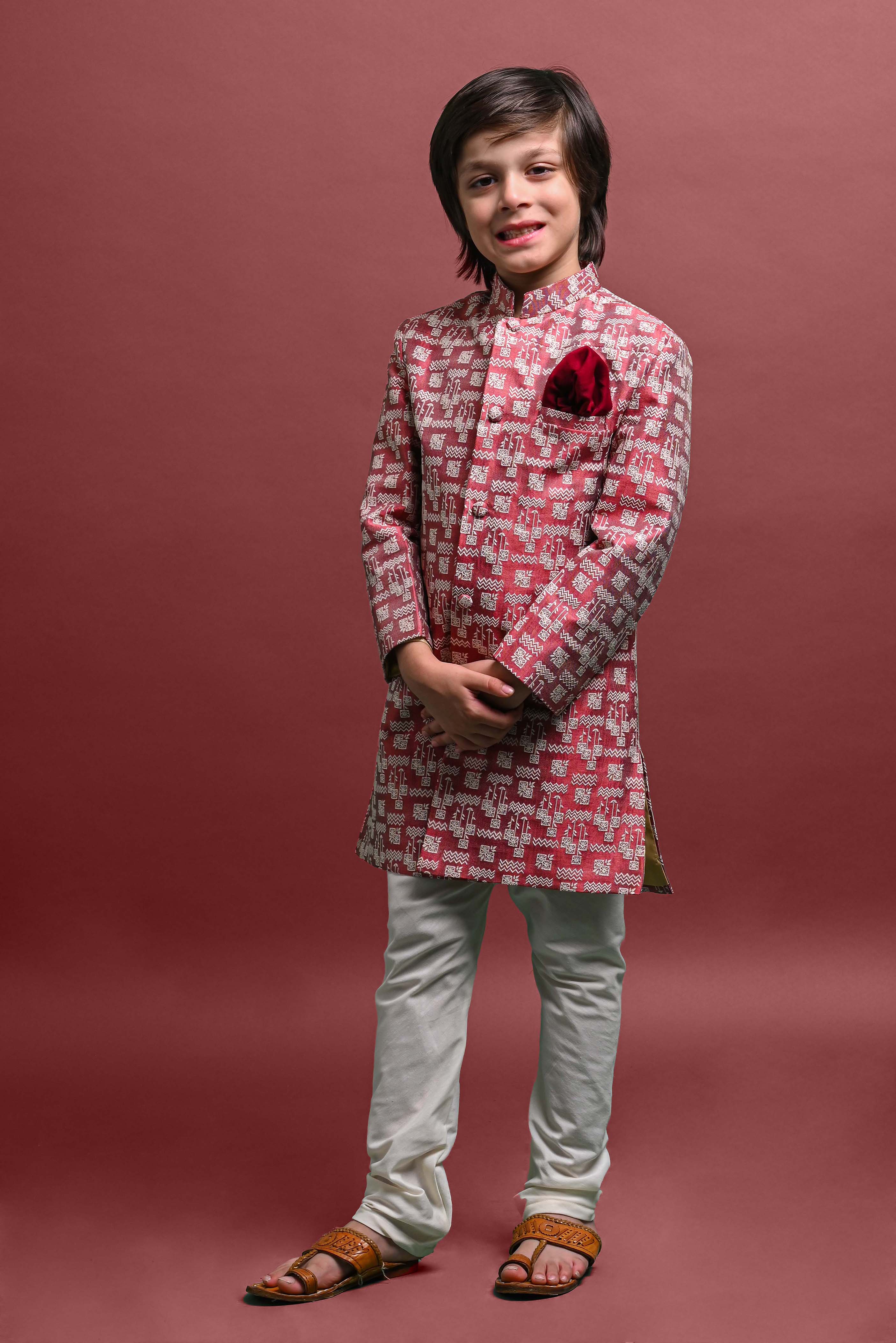 Bronze Sherwani Set For Boys Vesham Retails