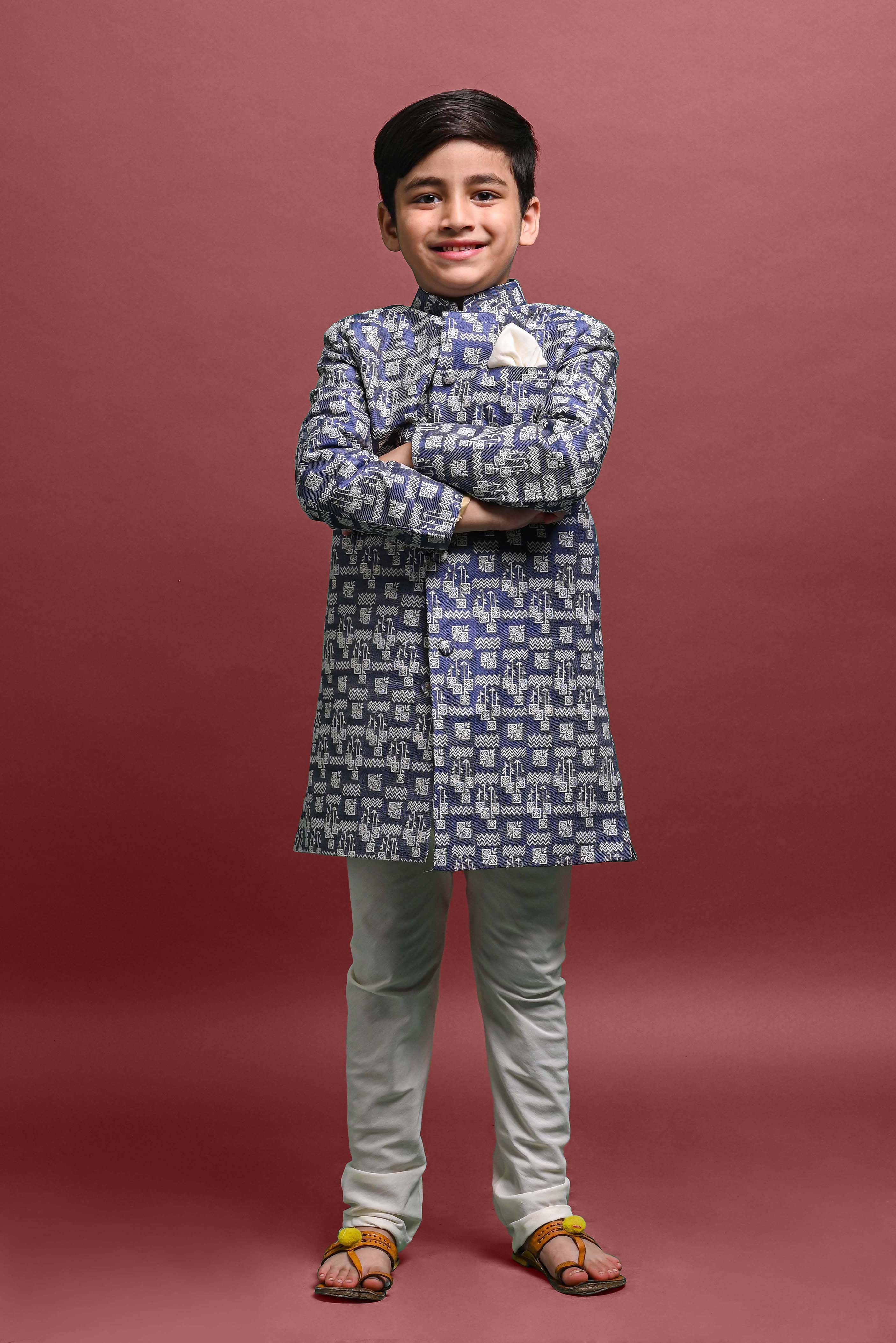 Blue Sherwani Set For Boys Vesham Retails