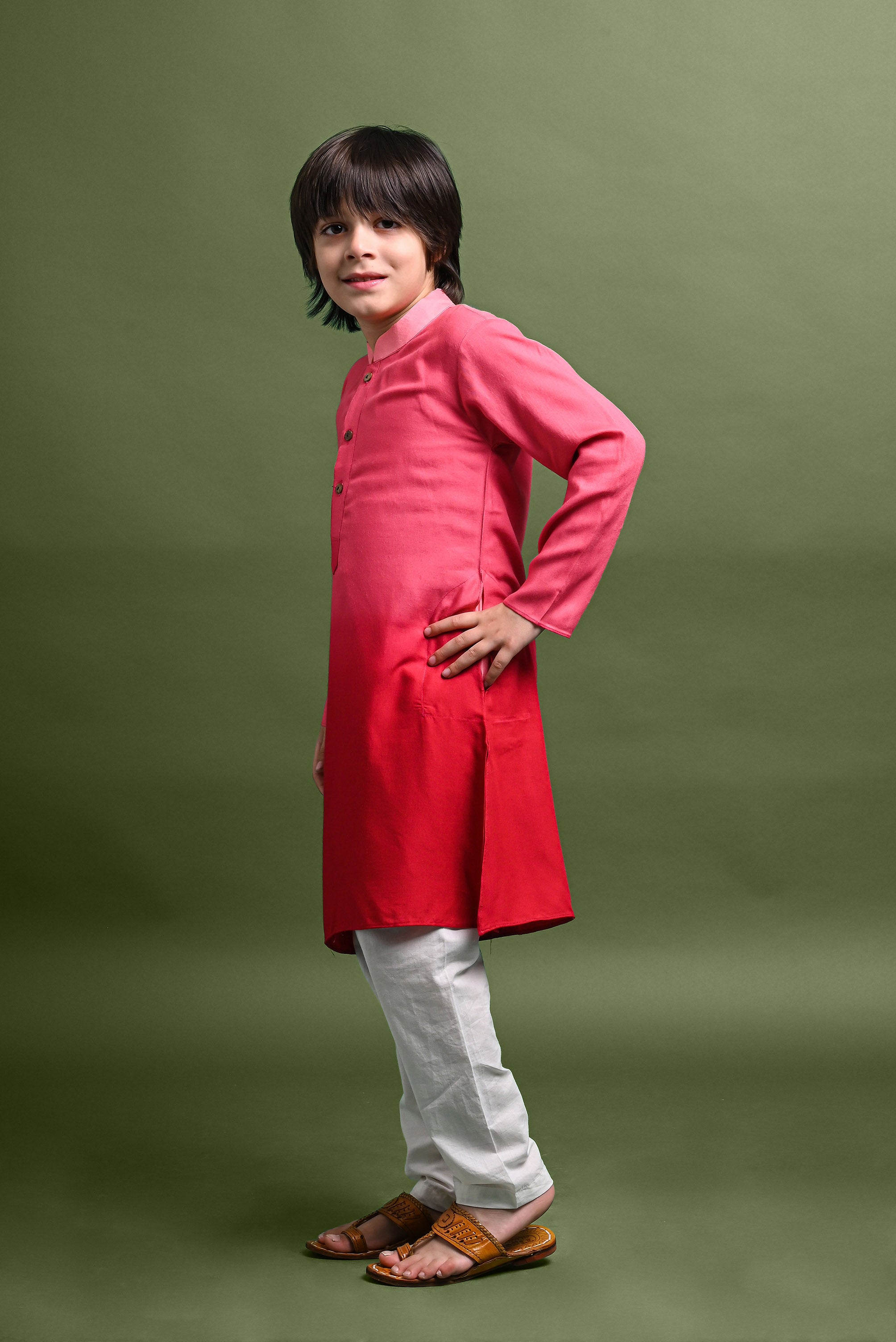 Red Printed Kurta With Pajama Set For Boys Vesham Retails