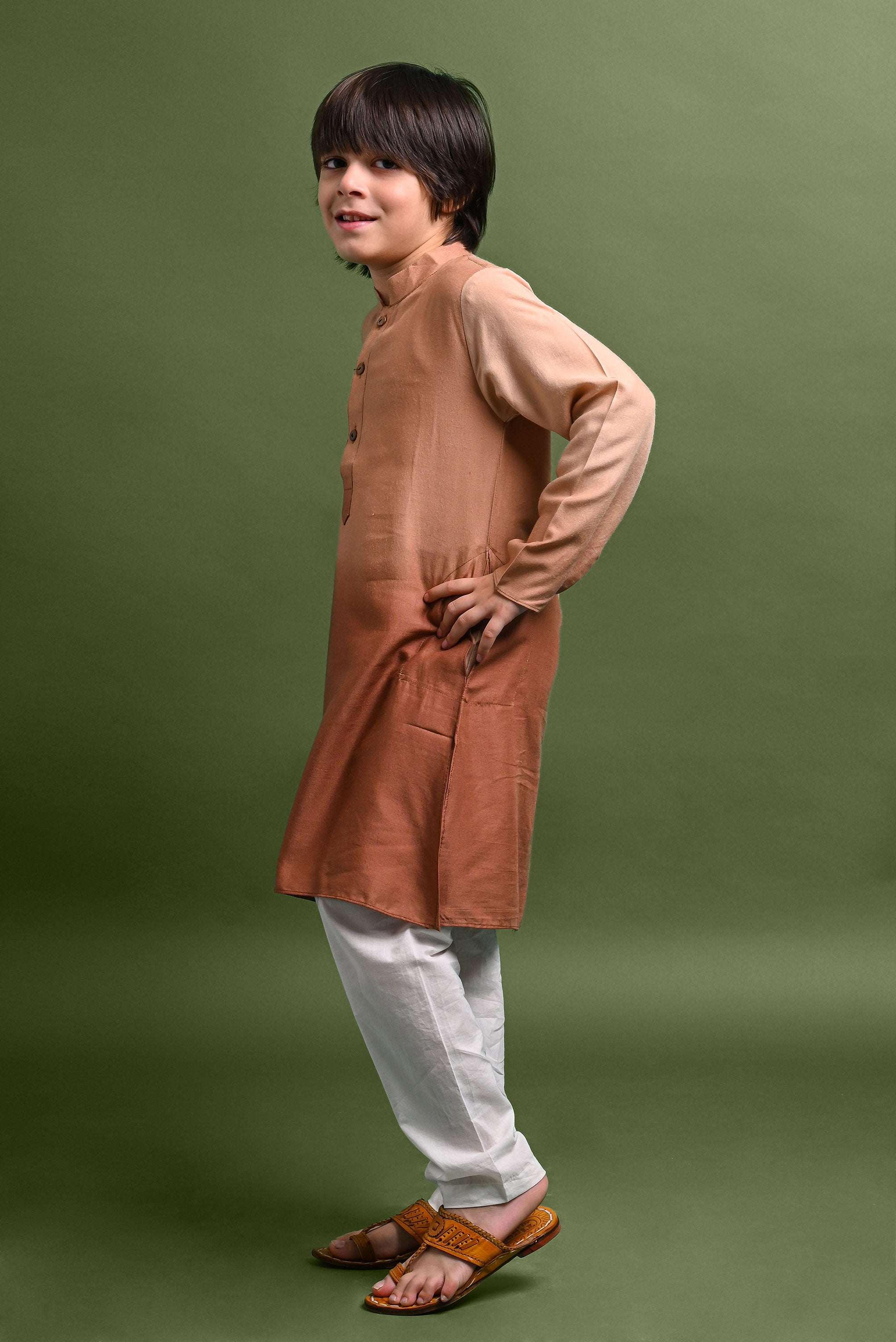 Rust Printed Kurta With Pajama Set For Boys Vesham Retails