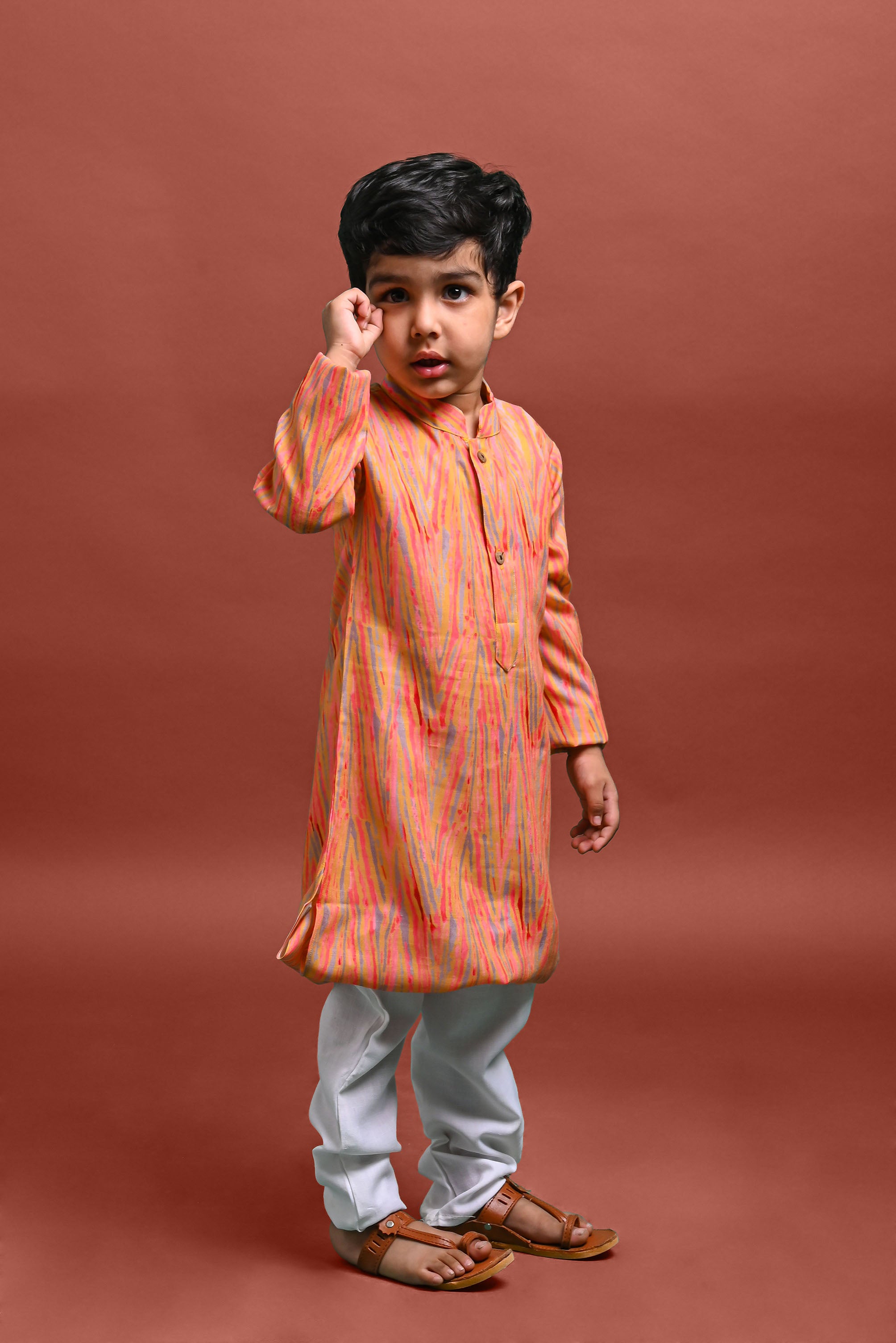 Yellow Printed Kurta With Pajama Set For Boys Vesham Retails