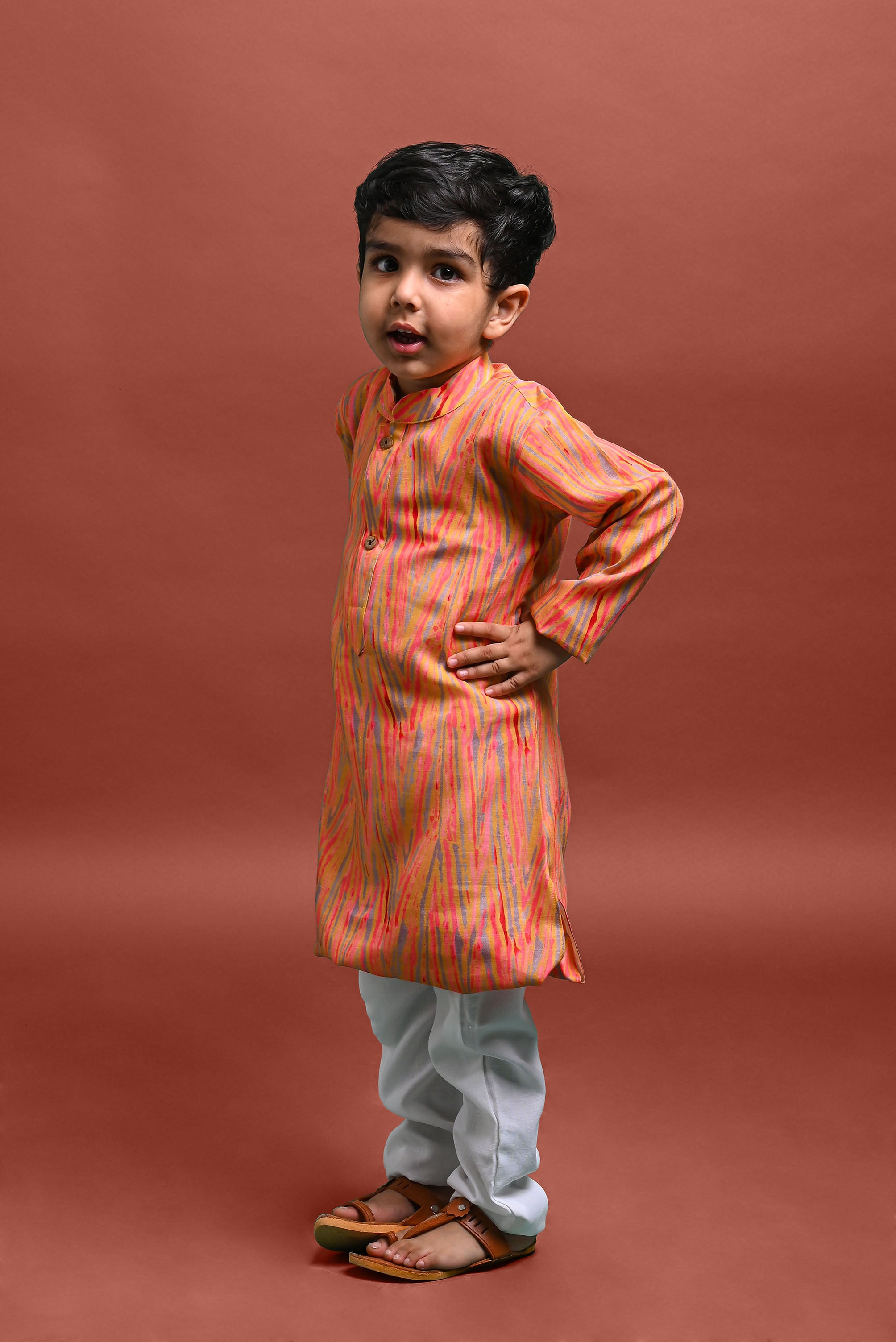 Yellow Printed Kurta With Pajama Set For Boys Vesham Retails