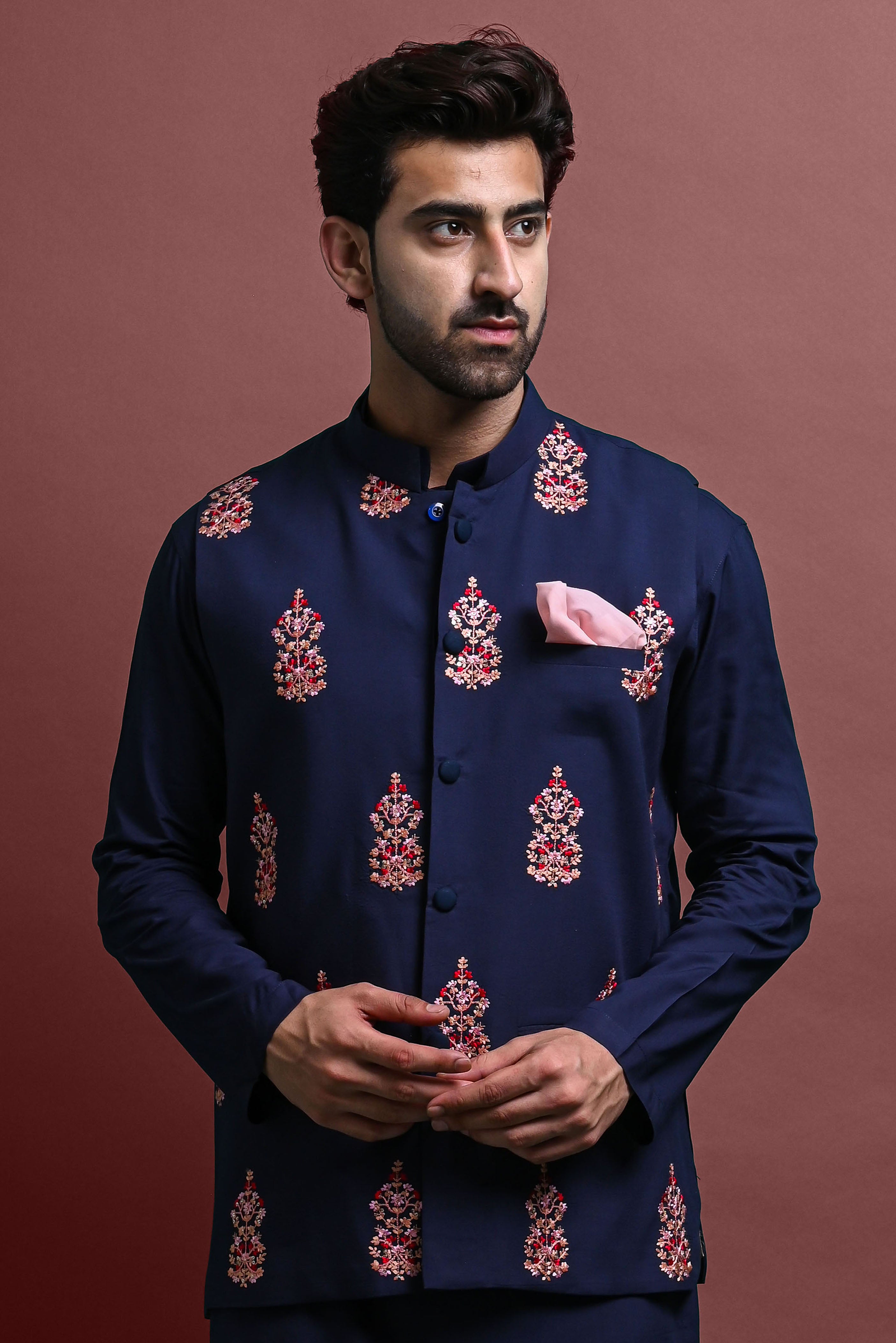 Kurta Churidar With Jacket Set For Men Vesham Retails