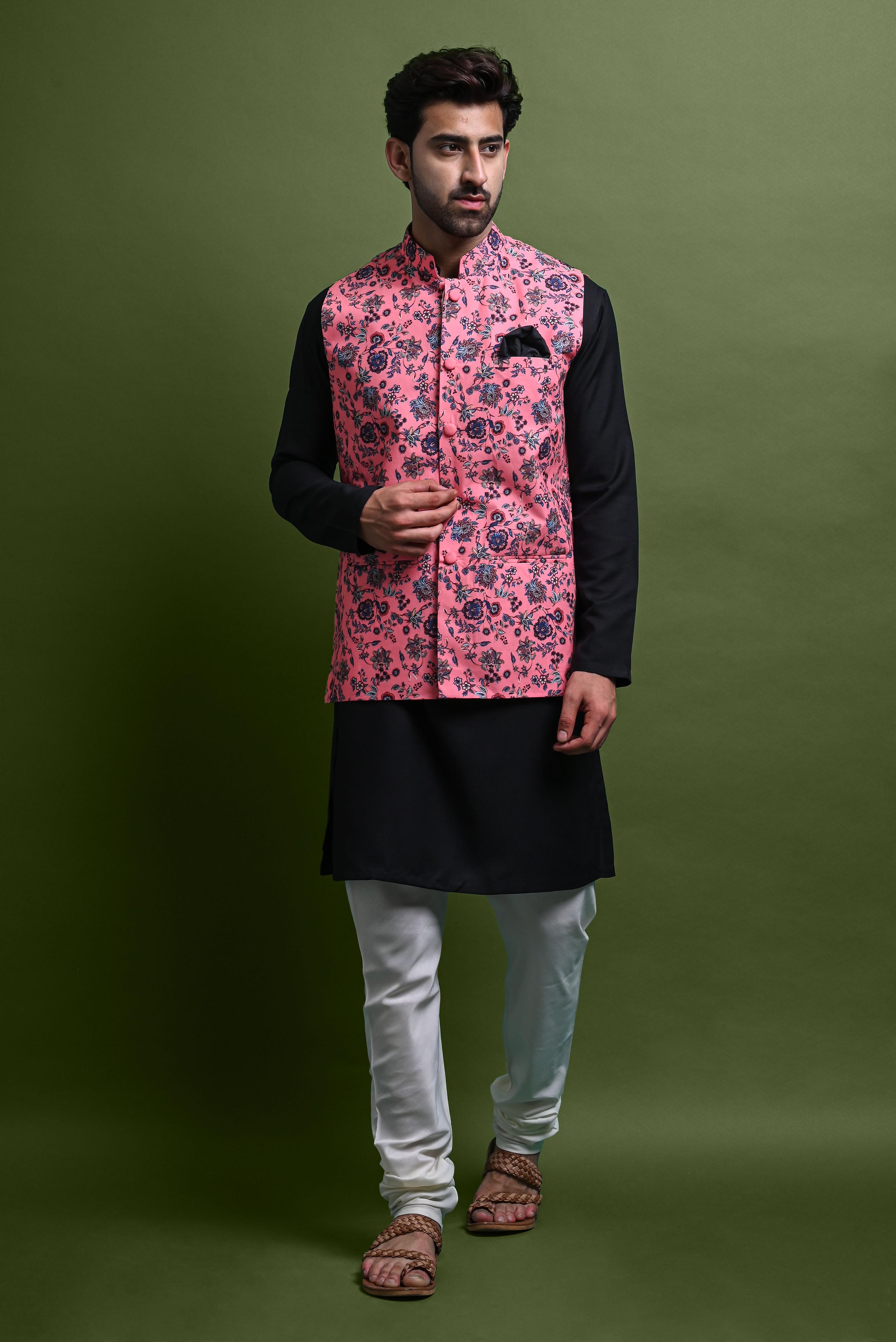 Kurta Churidar With Jacket Set For Men Vesham Retails