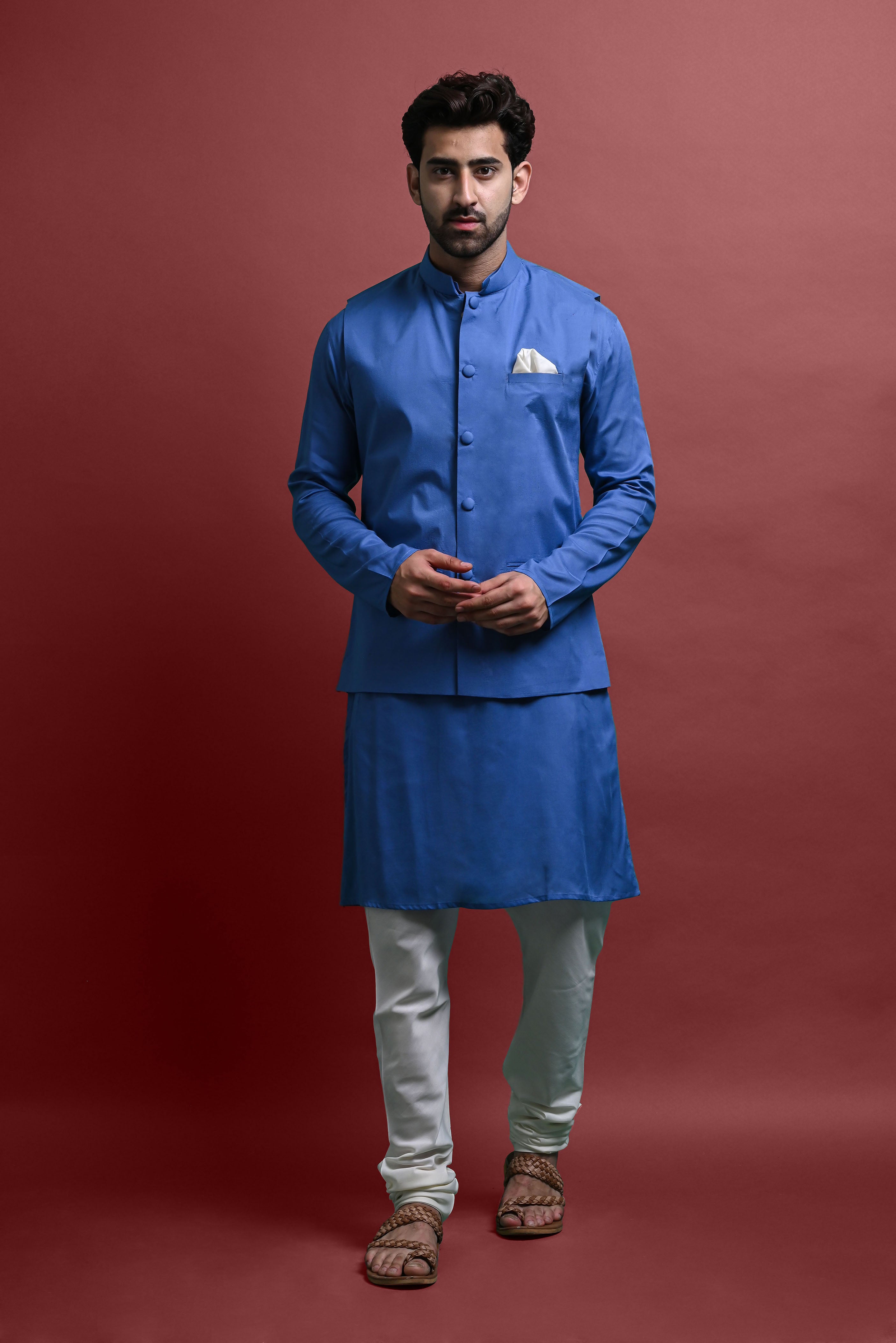 Kurta Churidar With Jacket Set For Men Vesham Retails