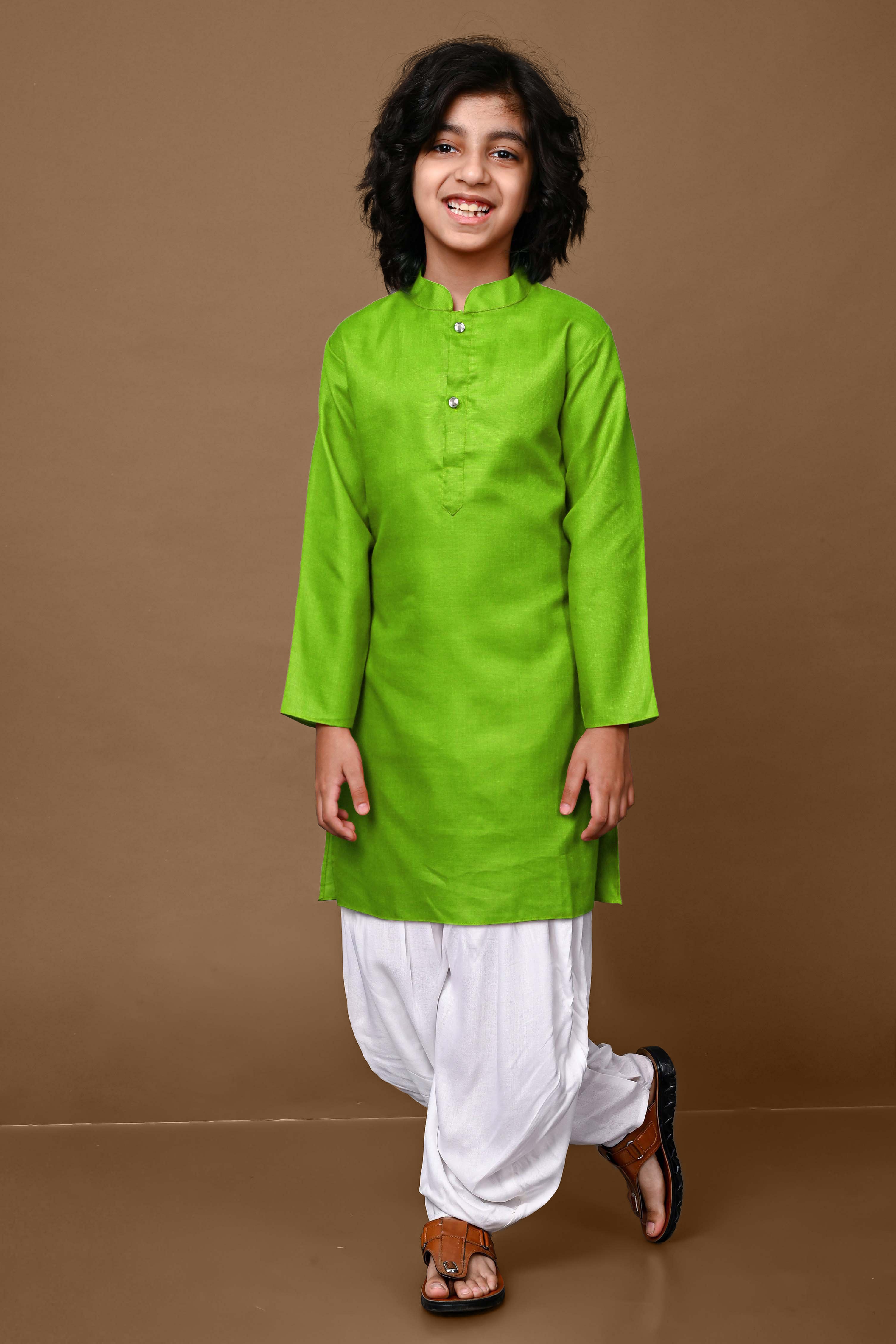 Cotton Blend Light Green Kurta With Pajama Set Vesham Retails