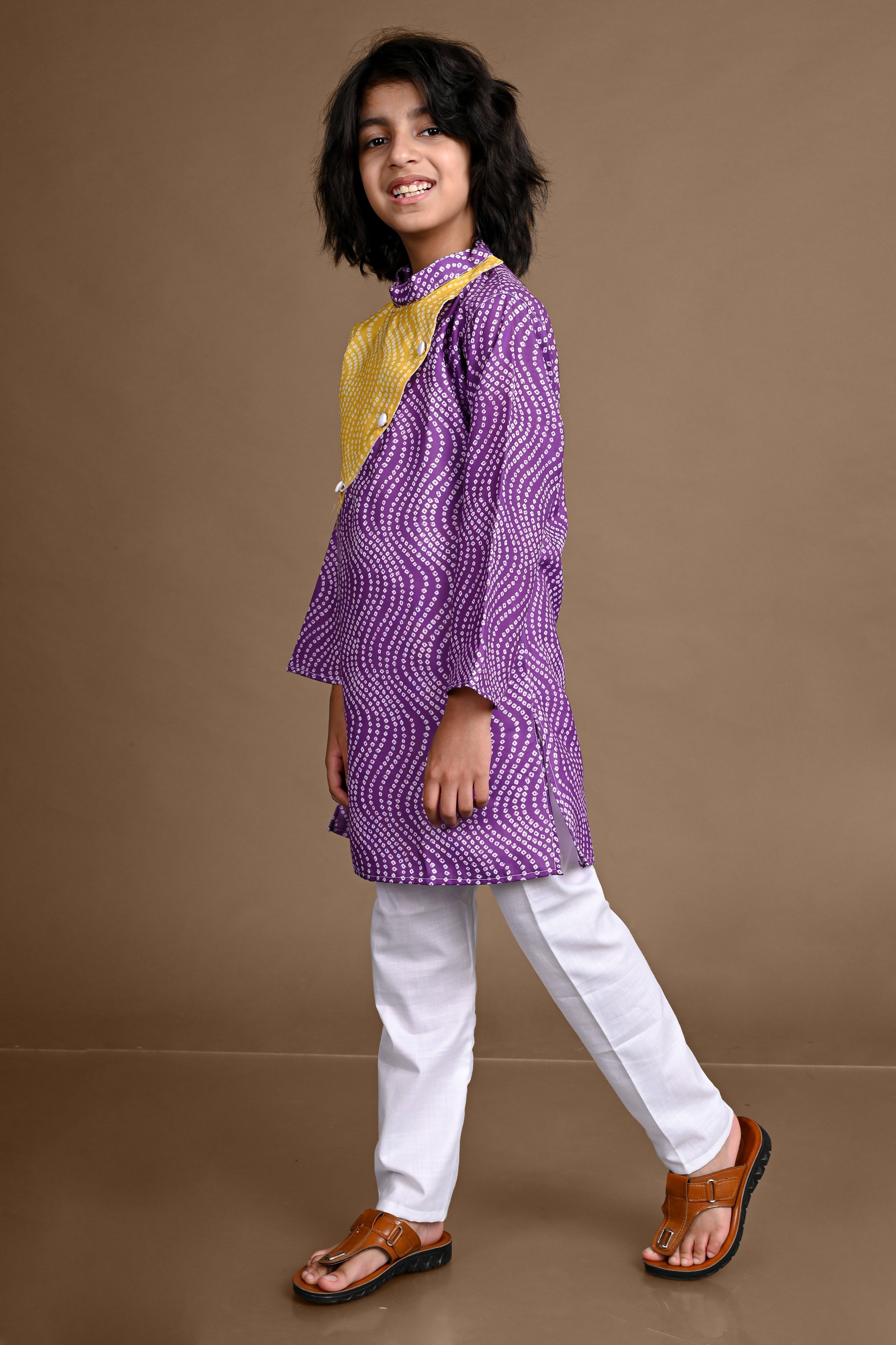 Violet Bhej Print Kurta Pajama Set Vesham Retails