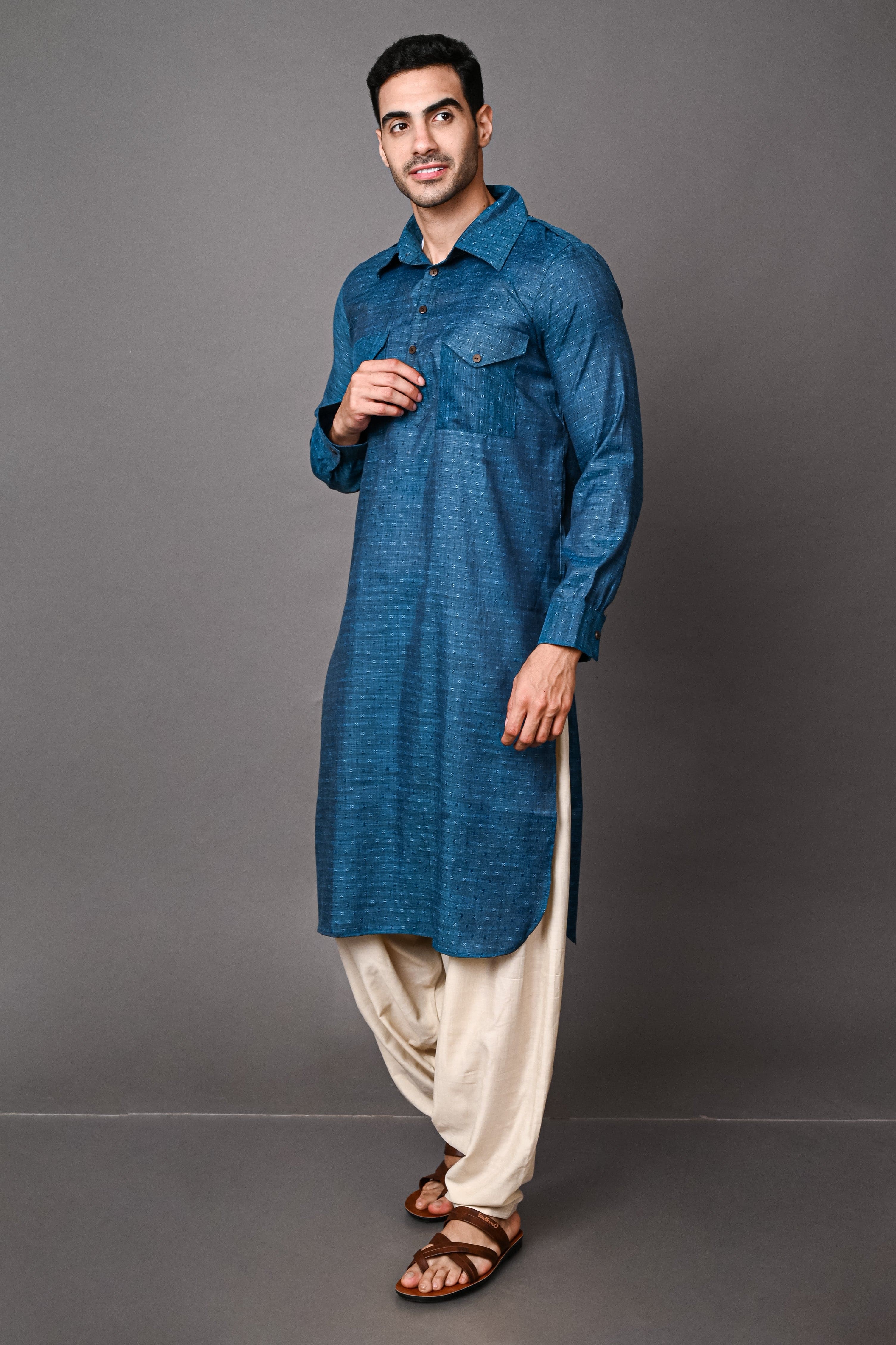 Sky blue online pathani