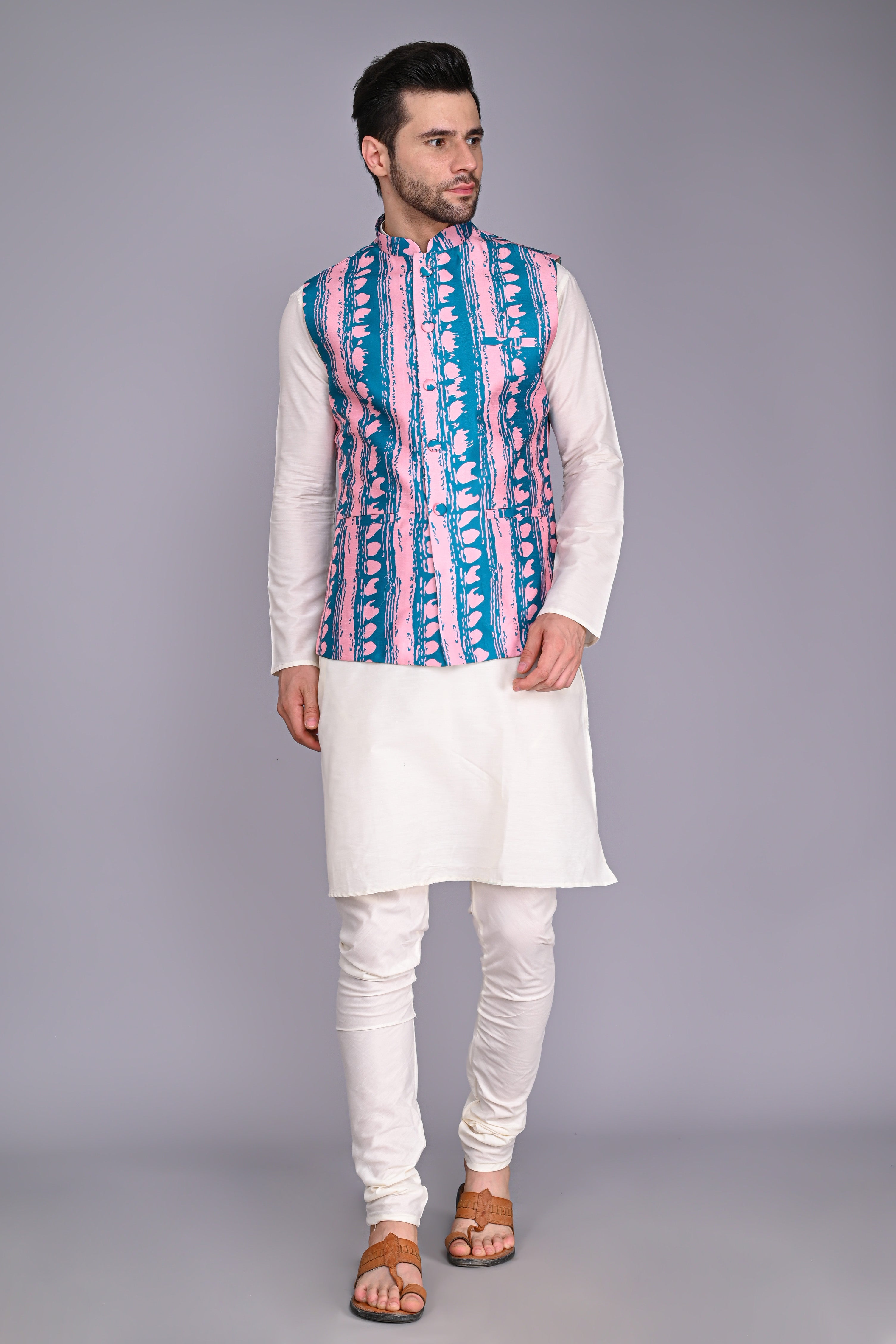 Ethnic Jacket, Kurta and Churidar Set Vesham